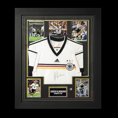 Camiseta enmarcada selección Nacional Alemania, Jürgen Klinsmann, firma y certificado. 