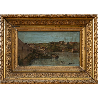 &quot;Vista de Riberas de Loyola, San Sebastián&quot;  Autoría: JUAN MARTÍNEZ (San Sebastián, 1860 -? 