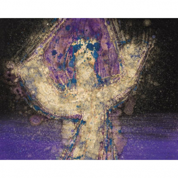 César Manrique.   &quot;Seco (84)&quot;. Técnica mixta sobre lienzo. Firmado, fechado (1984) y titulado al dorso.