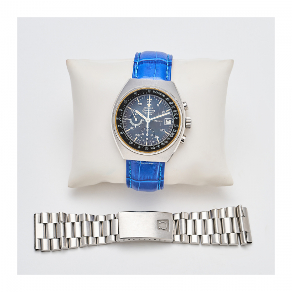OMEGA «Speedmaster Profesional Mark IV» Reloj cronógrafo de pulsera para caballero, c. 1977.