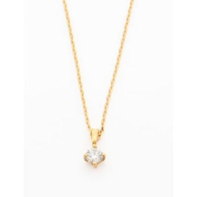 Gargantilla en oro amarillo con chatón con diamante talla brillante  