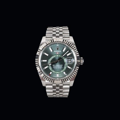 Reloj de pulsera para caballero ROLEX, modelo Oyster Perpetual Sky-Dweller, realizado en acero.  