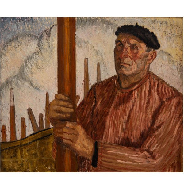 "Marino vasco" C. 1920 .  JULIAN DE TELLAECHE (Bergara, 1884-Per&uacute;, 1957) &Oacute;leo/Cart&oacute;n