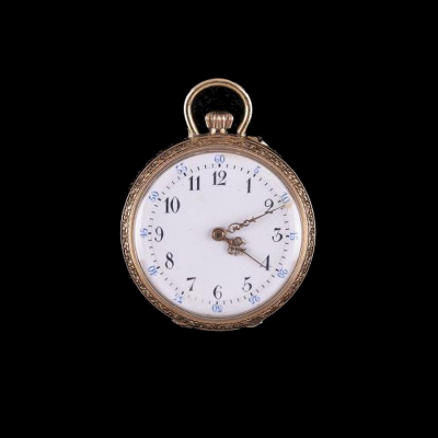 Reloj de bolsillo Lepine de oro amarillo 14K, para señora. S. XIX 