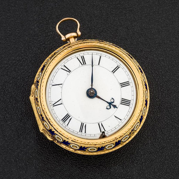 CLAY CHARLES (1695 - 1740) Reloj catalina verge fusee de oro amarillo.