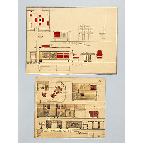 &quot;Proyecto de despacho para Hormaeche y Cía y Proyecto de comedor Sres. González Allende&quot;   ISIDORO GUINEA (Bilbao, 1893-1947) 