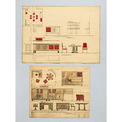 &quot;Proyecto de despacho para Hormaeche y Cía y Proyecto de comedor Sres. González Allende&quot;   ISIDORO GUINEA (Bilbao, 1893-1947) 
