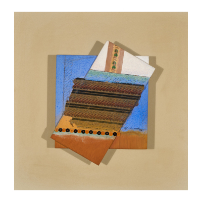 Albert Ràfols Casamada (Barcelona, 1923-2009)  Composición geométrica con botones.  Técnica mixta y collage sobre tabla. 
