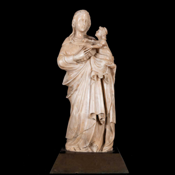 Magnífica y Gran Madonna de Trapani del siglo XVII , trabajo siciliano del siglo XVII, Sur de Italia.