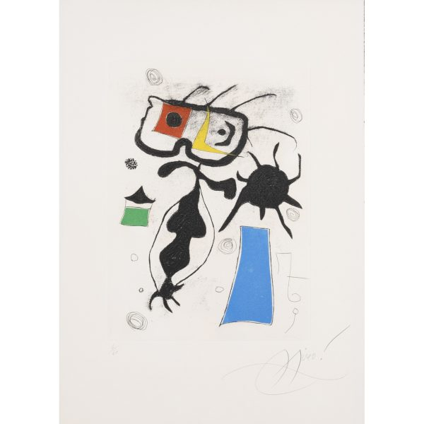 Joan Mir&oacute; i Ferr&agrave; (Barcelona, 1893-Palma de Mallorca, 1983)  La Destruction du Mirroir.  Grabado 