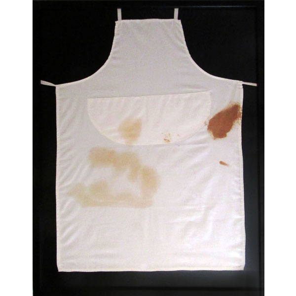 Pablo Picasso. "Fauno". Dibujo firmado y dedicado sobre delantal a su amigo Brassai. Fechado 27 de Junio de 1947.