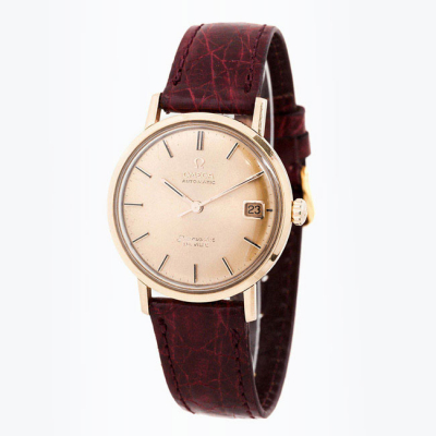 Reloj vintage cab., suizo, OMEGA Seamaster De Ville, Automatic, en sólida caja de origen en oro amarillo 18 K, 34 mm.