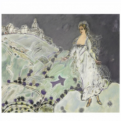 Agustín Ubeda (1925-2007) &quot;Pasajero Sentir&quot;. Óleo sobre lienzo.  