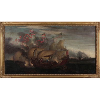 Escuela holandesa, S.XVII “Batalla naval”