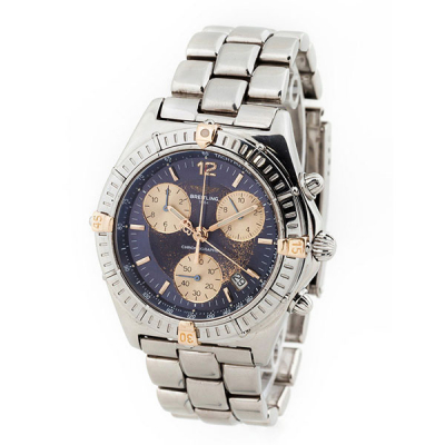 Reloj cronógrafo, cab., suizo BREITLING Sirius Cronographe, ref: B53011,  con detalles en oro amarillo 18 K y brazalete de acero 