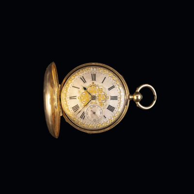 Reloj saboneta de oro amarillo de 18 K. Numerado: 31575.  