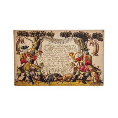 JOANNIS LAURENTII BUTZII - &quot;CHIROGRAPHIA&quot; S.l.: 1755. Bellas viñetas dibujadas a todo color.