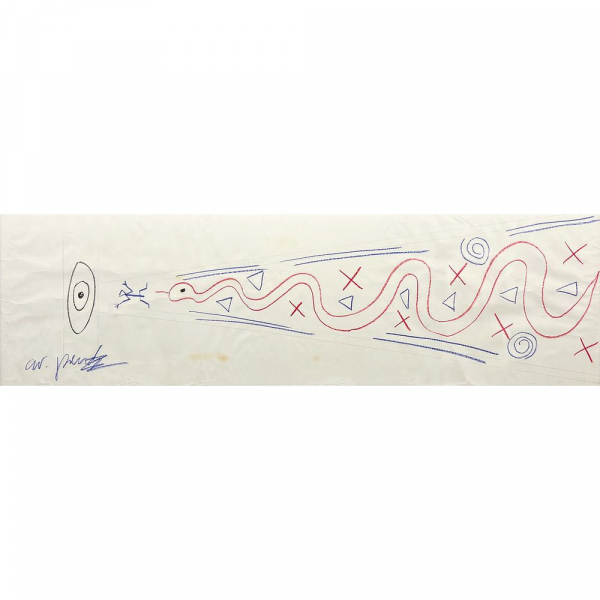 A.R. Penck (Dresde, 1939 - Zúrich, 2017) - Sin título (1988-1995).    Pastel sobre papel.