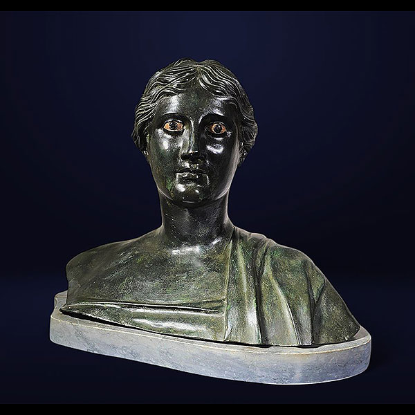 Busto de la poetisa griega Safo, 1860, Bronce