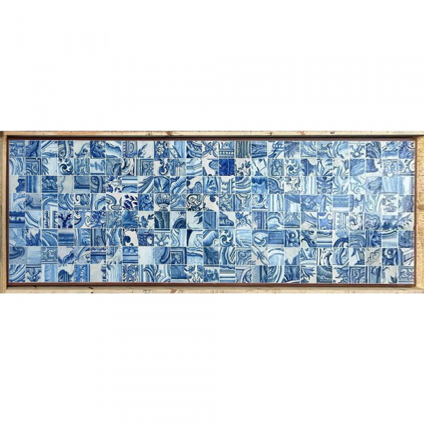 Tablero con panel de azulejos portugueses barrocos, Escuela portuguesa, Siglo XVII&ndash;XVIII.