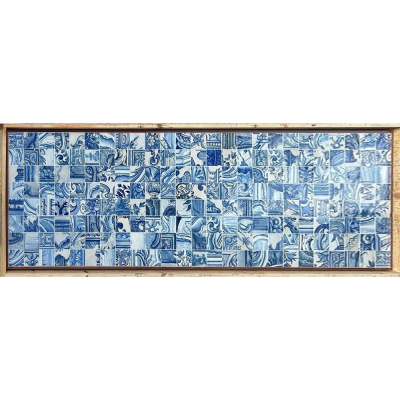 Tablero con panel de azulejos portugueses barrocos, Escuela portuguesa, Siglo XVII&ndash;XVIII.