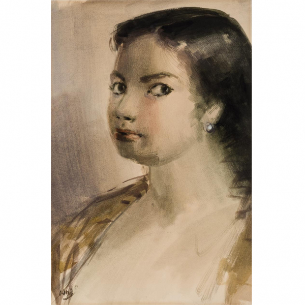 Ramón Gaya.   &quot;Muchacha (1951)&quot;. Acuarela sobre papel. 