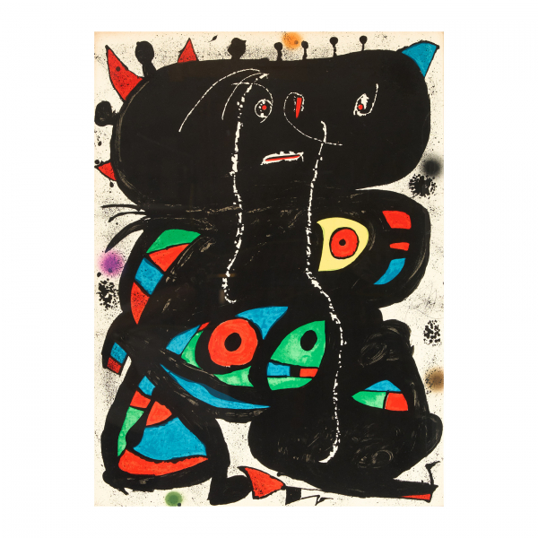 Joan Miró i Ferrà (Barcelona, 1893-Palma de Mallorca, 1983)  Hommage aux Prix Nobel, 1976.  Litografía sobre papel Arches. Firmada y justificada H.C. a lápiz.