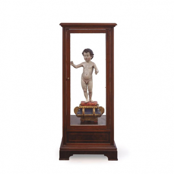 Escuela Española S. XVII. "Niño Jesús". Talla en madera policromada y dorada.