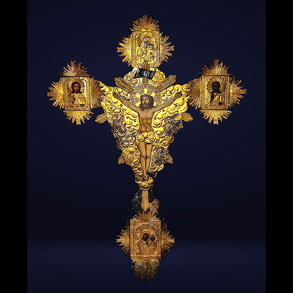 Cruz Ortodoxa en Plata Dorada del Siglo XVIII - Arte Sacro y Devoción. 