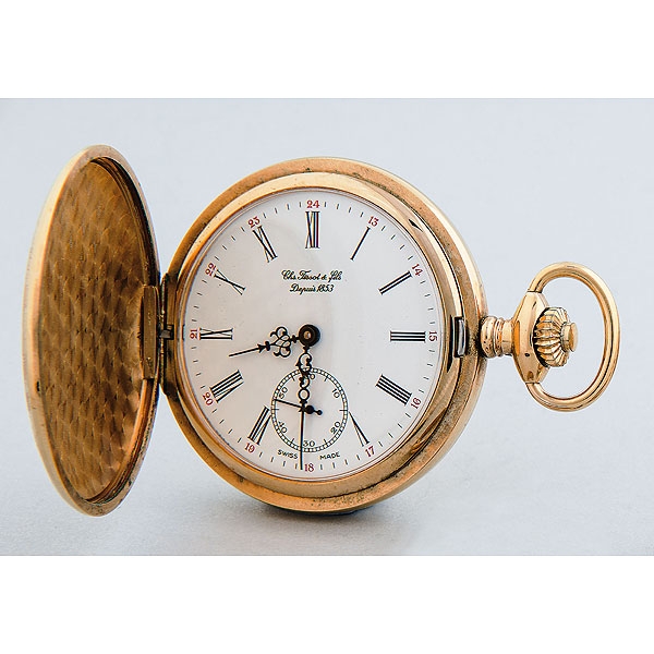 CHS TISSOT ET FILS, Depuis 1853 Reloj de bolsillo en oro amarillo de 18 kt.
