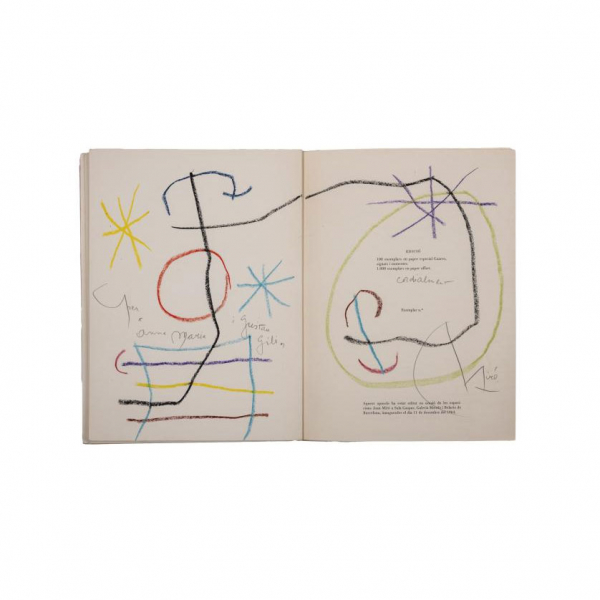 Miró. Obra inédita recent (dibujo original). B.: Sala Gaspar, Galería Metras, Belarte, 1964.