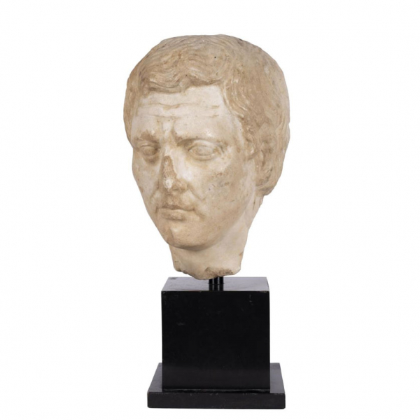 Escultura romana de cabeza de Menandro. S. I-II d.C. 