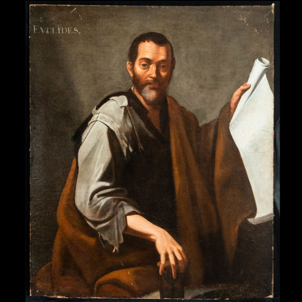 "Euclides" Jos&eacute; de Ribera o Taller, Escuela Napolitana del siglo XVII. Lote estrella. &Oacute;leo sobre lienzo. 