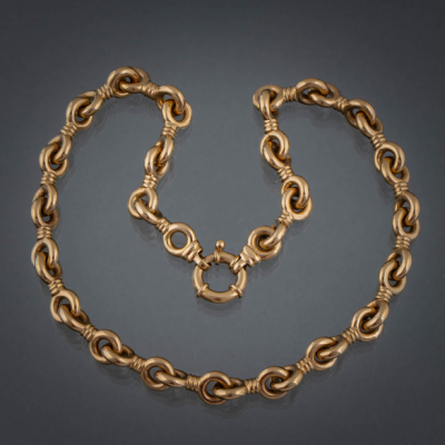 Gargantilla de eslabones en forma de nudo marino en oro amarillo de 18 kt.