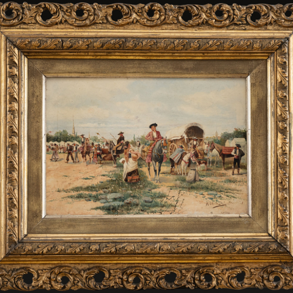 &quot;Feria de Sevilla&quot;.  MARIANO OBIOLS DELGADO (C. 1860-1911). 