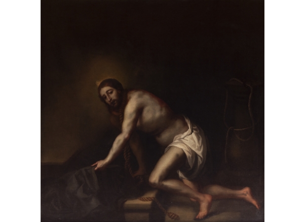 ESCUELA SEVILLANA, SIGLO XVII Cristo recogiendo las vestiduras