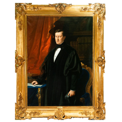 &quot;Retrato de Caballero&quot; Federico de Madrazo y Kuntz (Roma, 1815 - Madrid, 1894), Escuela Española del siglo XIX.   Óleo sobre lienzo