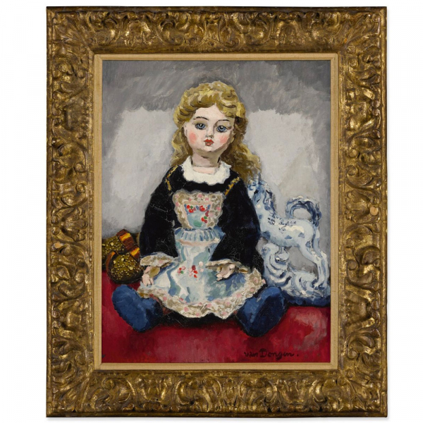 KEES VAN DONGEN (Róterdam, 1877 – Mónaco, 1968) "Naturaleza muerta con muñeca" (1908).   Óleo sobre lienzo.
