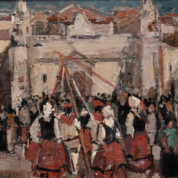 "Fiesta vasca"  RICHARD PÉREZ (León, 1950)