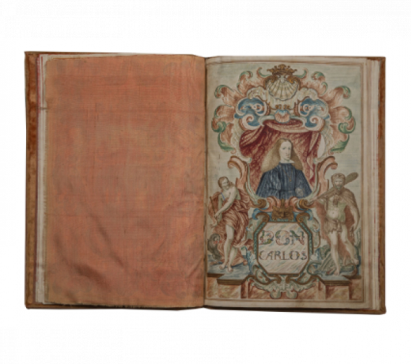 IMPORTANTE ARCHIVO DEL MARQUESADO DE VALBUENA DEL DUERO DESDE EL SIGLO XVI HASTA EL SIGLO XIX, INCLUYENDO LA CONCESIÓN DEL TÍTULO NOBILIARIO POR EL REY CARLOS II DECORADO POR EL PINTOR MATÍAS DE TORRES. 