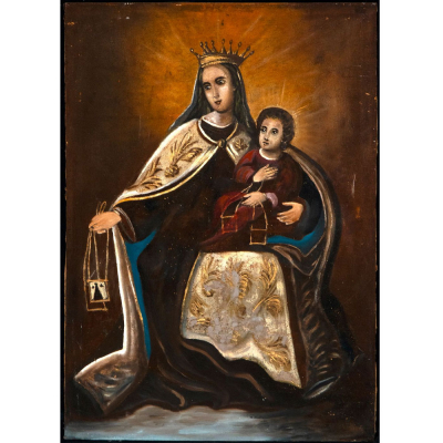Maestro espa&ntilde;ol o italiano del siglo XVII "Santo Peregrino" &Oacute;leo sobre lienzo. 