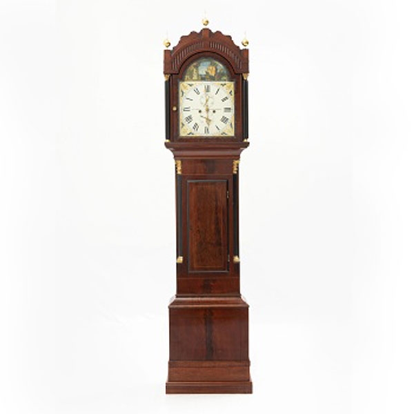 Reloj de pie autómata en madera de caoba Josh Ticket, Trowbridge. Inglatera S. XVIII