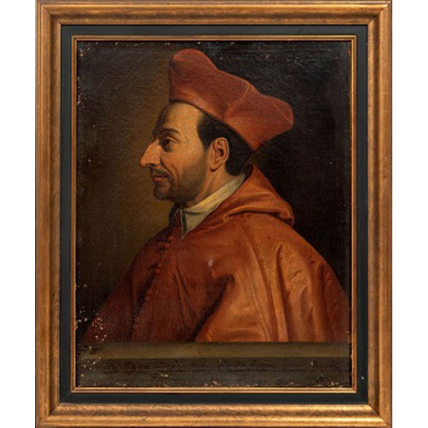 ESCUELA ITALIANA  (S. XVII - XVIII) &quot;Retrato de San Carlos Borromeo&quot;