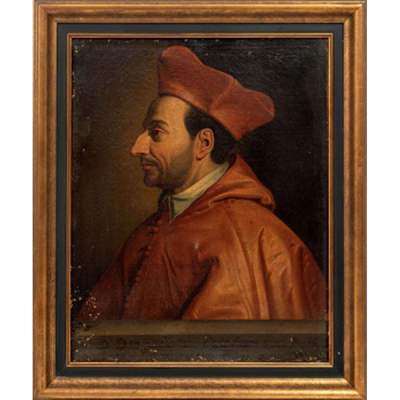 ESCUELA ITALIANA  (S. XVII - XVIII) &quot;Retrato de San Carlos Borromeo&quot;