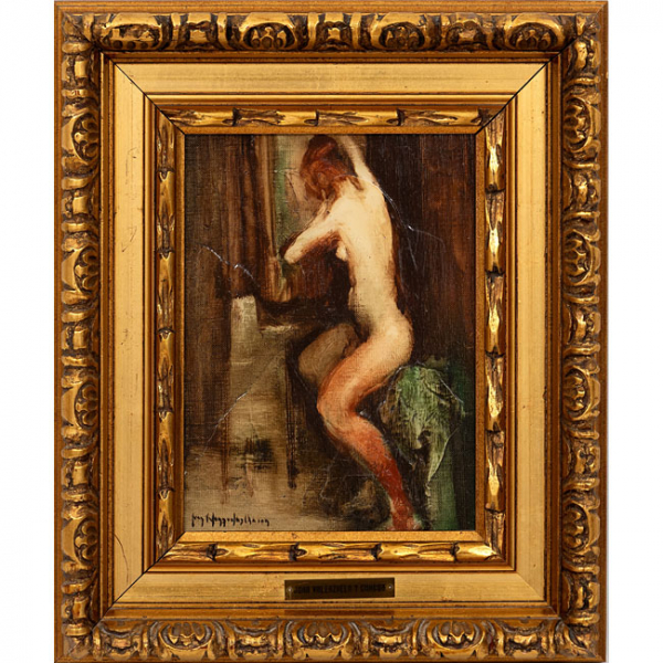 JUAN VALENZUELA CHACÓN   (Madrid 1932)  "Desnudo "  Firmado: Juan Valenzuela y Chacón  Óleo / Lienzo  