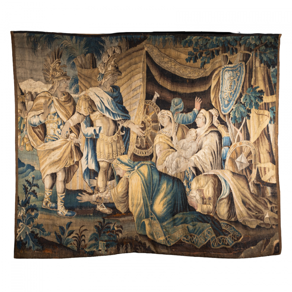 Tapiz Atribuido al taller de Gobelinos (Par&iacute;s, Francia, s.XVII)  La familia del rey Dar&iacute;o ante Alejandro Magno 