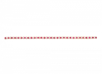 Pulsera rivi&egrave;re articulada con veintiocho diamantes talla princesa, alternos con veintinueve rub&iacute;es birmanos 