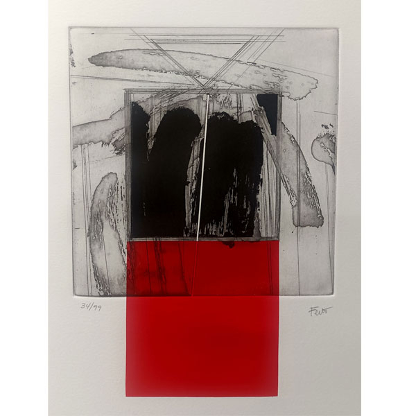 Luis Feito López (1929).Sin título III (1989).  Grabado al aguafuerte y aguatinta sobre papel BFK Rives firmado a lápiz por el artista y numerado 34/99.