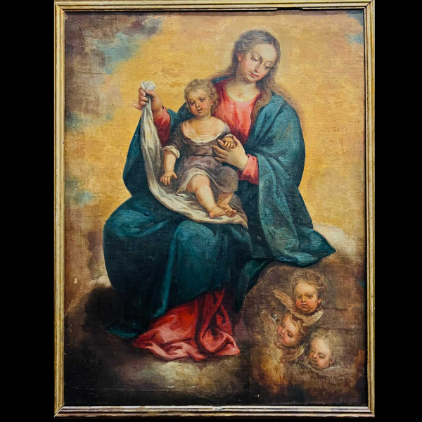 Gran Virgen Granadina con Niño en Gloria - ATRIBUÍDO A JOSÉ DE RISUEÑO (Granada, 1665-1732), ESCUELA GRANADINA BARROCA DEL SIGLO XVII.