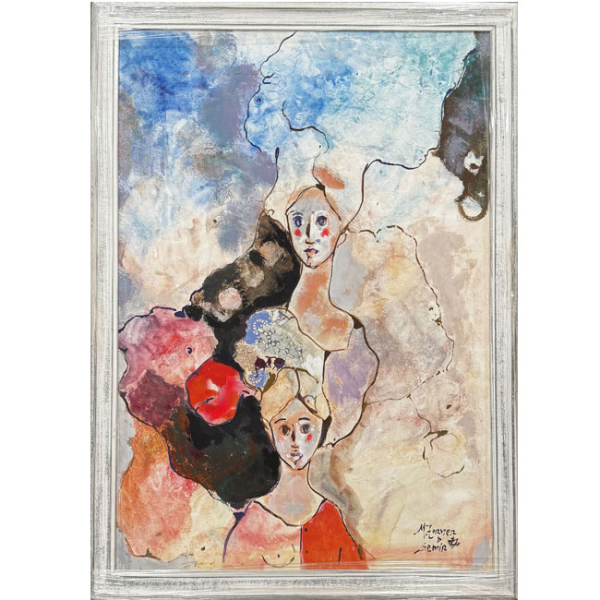 Miguel Torner de Semir (Girona, 1938). "Sin título" en técnica mixta sobre tablex. Firmada